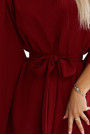  287-34 SOFIA Butterfly dress with a binding at the waist - Burgundy color 