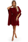  287-34 SOFIA Butterfly dress with a binding at the waist - Burgundy color 