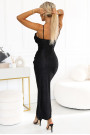  563-2 COSIMA Shiny and elegant draped dress - black 