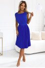  311-16 LILA Pleated dress with short sleeves - Royal Blue 