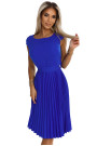 311-16 LILA Pleated dress with short sleeves - Royal Blue 