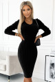  570-1 Comfortable jumper dress with v-neck - black 