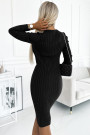  570-1 Comfortable jumper dress with v-neck - black 