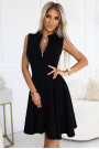  573-1 Flared dress with zipper in front - black 