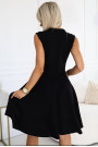 573-1 Flared dress with zipper in front - black 