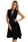  573-1 Flared dress with zipper in front - black 