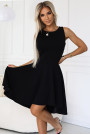  575-1 Unique dress with longer back - black 