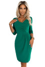  255-4 IRIS Pleat Dress with Neckline - Green 