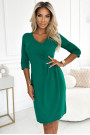  255-4 IRIS Pleat Dress with Neckline - Green 