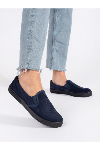 Niebieskie granatowe trampki wsuwane slip on