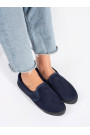 Niebieskie granatowe trampki wsuwane slip on