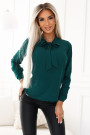  140-24 Business blouse with long sleeves and tie at front - green 
