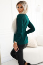  140-24 Business blouse with long sleeves and tie at front - green 