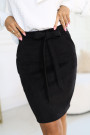  569-2 Suede Skirt with Tie - black 