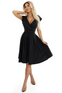  348-10 SCARLETT flared dress with a neckline - black with glitter 
