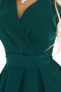  348-11 SCARLETT - flared dress with a neckline - green 