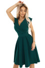  348-11 SCARLETT - flared dress with a neckline - green 