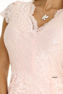  316-10 Lace dress with short sleeves and neckline - peach 