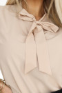  140-25 Business blouse with long sleeves and front ties - beige 