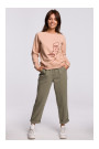 B167 Pullover top with a print in the front - beige