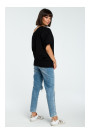 B079 Oversized blouse with a wrap detail - black