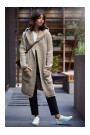 BK016 Longline hooded cardigan with side pockets - light brown