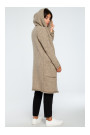BK016 Longline hooded cardigan with side pockets - light brown
