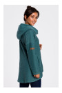 B131 High collar pullover top - turquoise