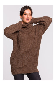 BK030 High neck pullover sweater - caramel