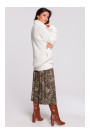 BK030 High neck pullover sweater - white