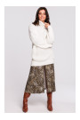 BK030 High neck pullover sweater - white