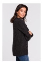 BK038 Pleated knit pullover sweater - anthracite