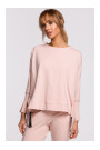 M491 Pullover oversized top with side splits - candy pink