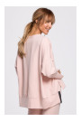 M491 Pullover oversized top with side splits - candy pink