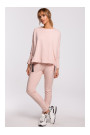 M491 Pullover oversized top with side splits - candy pink