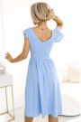  425-12 MATILDE Dress with a neckline and short sleeves - light blue 