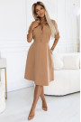  286-8 SANDY Flared shirt dress with belt - MOCHA MOUSSE 