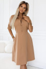  286-8 SANDY Flared shirt dress with belt - MOCHA MOUSSE 