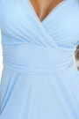  562-5 NASTIA Long dress with a neckline and short sleeves - light blue 