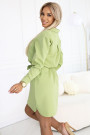 284-3 CAMILLE Shirt dress with pockets and ties - olive color 