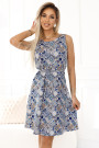  296-13 VICTORIA Trapeze boho dress with a Mediterranean print 