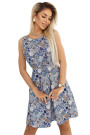  296-13 VICTORIA Trapeze boho dress with a Mediterranean print 