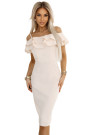  599-1 CARMEN Fitted midi dress in Spanish style - beige 