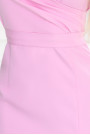  479-10 NINA elegant dress with envelope neckline, sleeves and belt - candy pink 