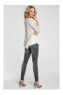 M333 Asymmetric layered blouse - light grey