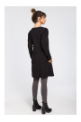 B042 Tunic with a front split - black