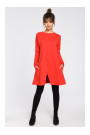 B042 Tunic with a front split - red