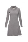 B044 Trapeze dress with ribbed trim finishing- grey