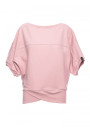 B048 Oversized blouse with a wrap detail - powder