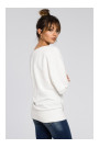 B048 Oversized blouse with a wrap detail - ecru